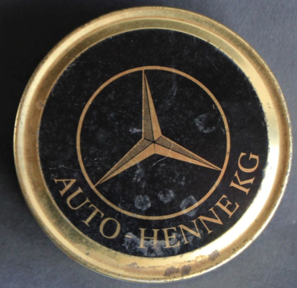 Mercedes-Benz Schmierfettdose Auto Henne KG Blechdose mit Deckel (2452)